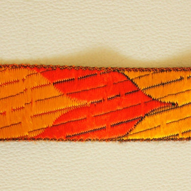 Yellow, Orange And Black Faux Silk Thread Lace Trim, 20mm wide